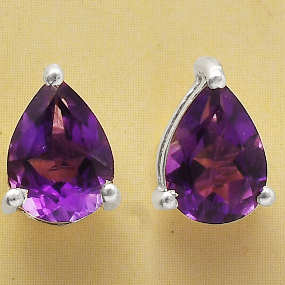 Natural African Amethyst Stud 925 Sterling Silver Earrings Jewelry DGE1074_C