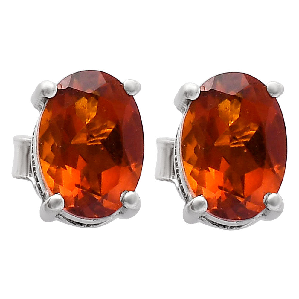 Hessonite Garnet - Madagascar Stud 925 Sterling Silver Earrings Jewelry DGE1075_H