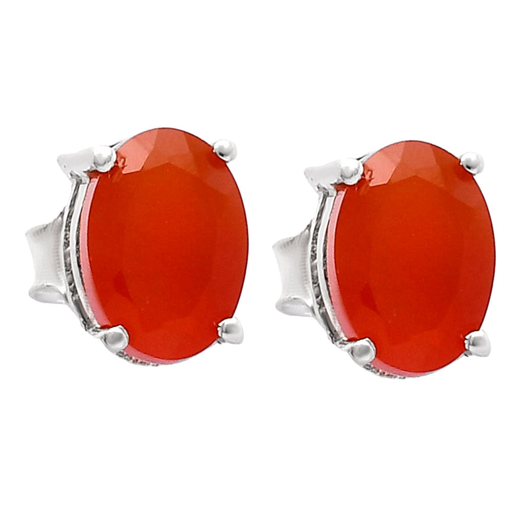 Hessonite Garnet - Madagascar Stud 925 Sterling Silver Earrings Jewelry DGE1075_H