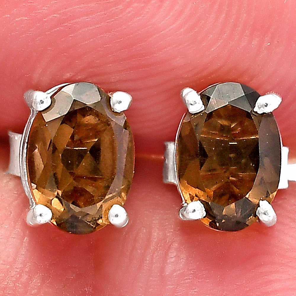 Hessonite Garnet - Madagascar Stud 925 Sterling Silver Earrings Jewelry DGE1075_H