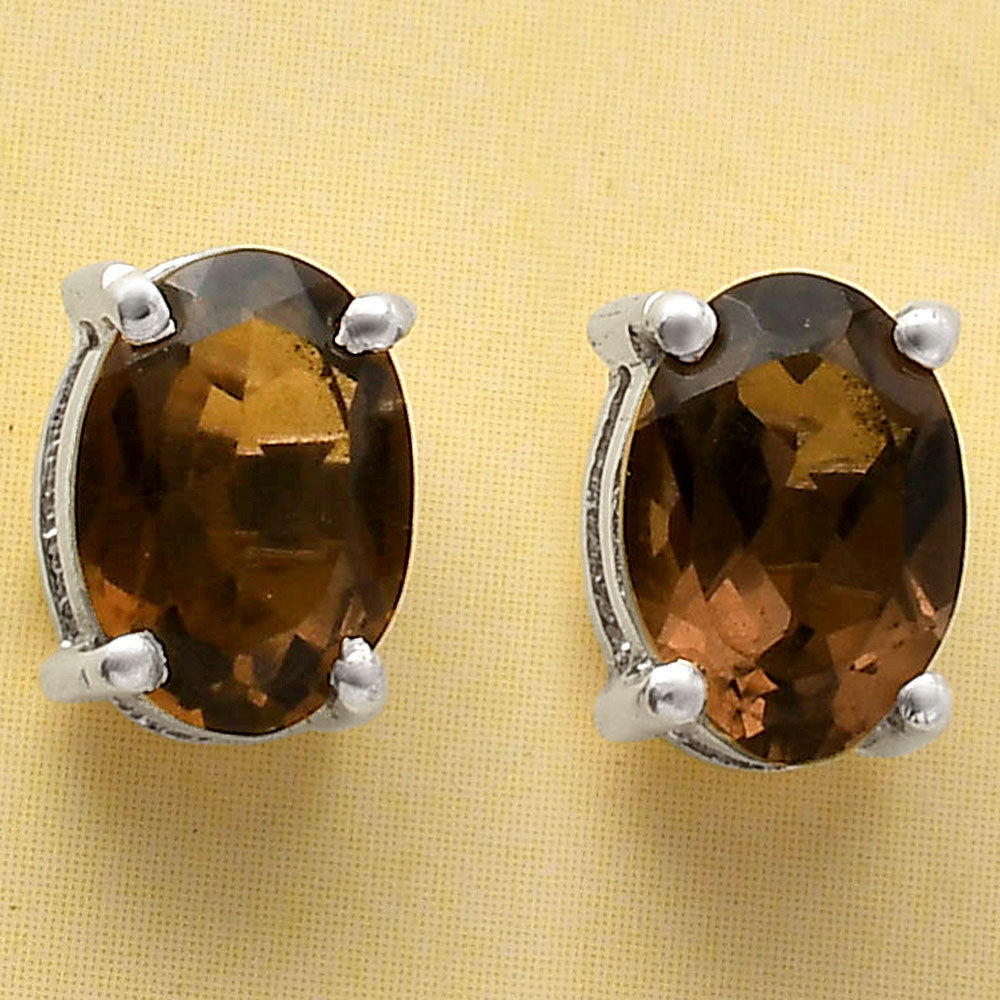 Hessonite Garnet - Madagascar Stud 925 Sterling Silver Earrings Jewelry DGE1075_H