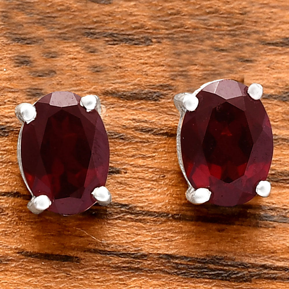 Hessonite Garnet - Madagascar Stud 925 Sterling Silver Earrings Jewelry DGE1075_H