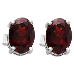 Hessonite Garnet - Madagascar Stud 925 Sterling Silver Earrings Jewelry DGE1075_H