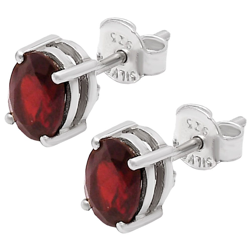 Hessonite Garnet - Madagascar Stud 925 Sterling Silver Earrings Jewelry DGE1075_H