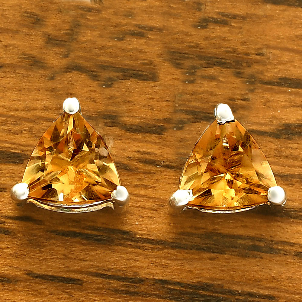 Natural Citrine Stud 925 Sterling Silver Earrings Jewelry DGE1076_E