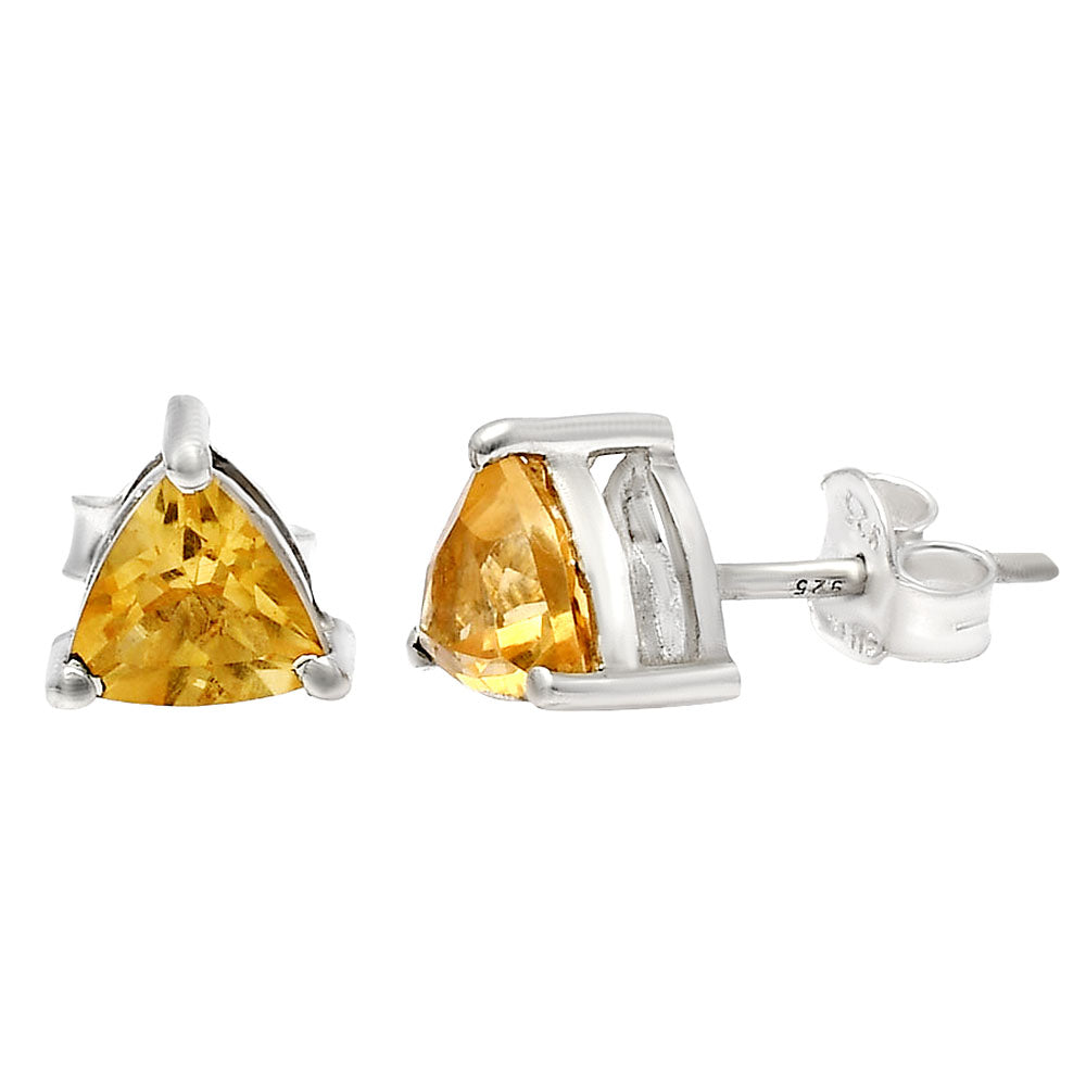 Natural Citrine Stud 925 Sterling Silver Earrings Jewelry DGE1076_E