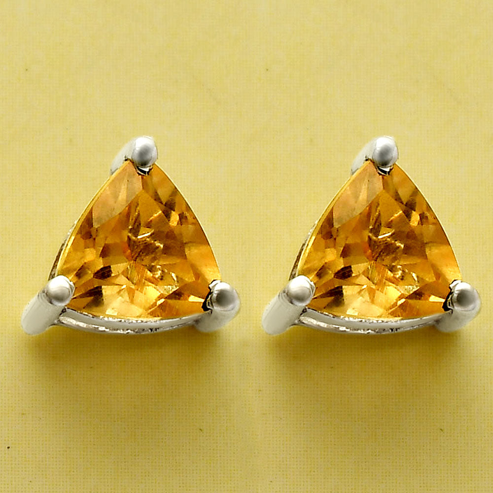 Natural Citrine Stud 925 Sterling Silver Earrings Jewelry DGE1076_E