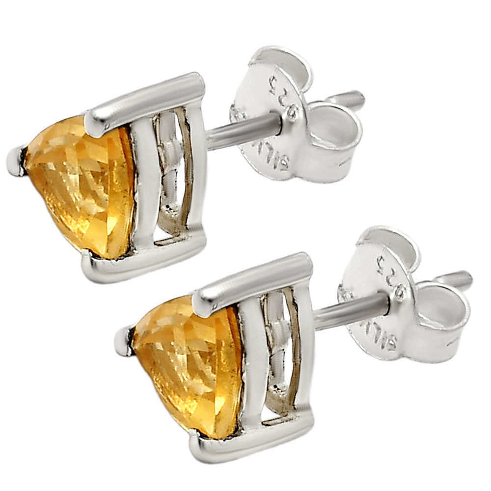 Natural Citrine Stud 925 Sterling Silver Earrings Jewelry DGE1076_E