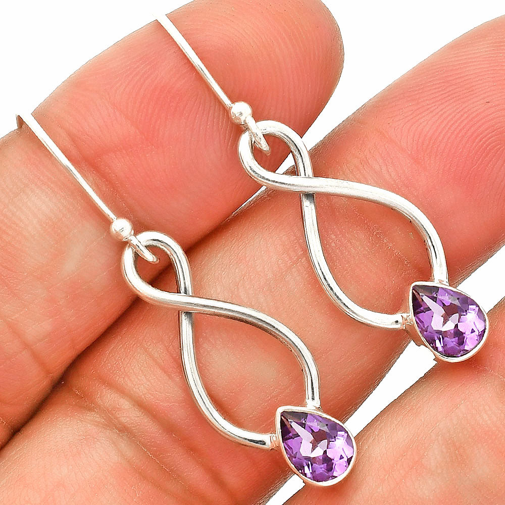 Natural Amethyst - Brazil 925 Sterling Silver Earrings Jewelry DGE1077_A