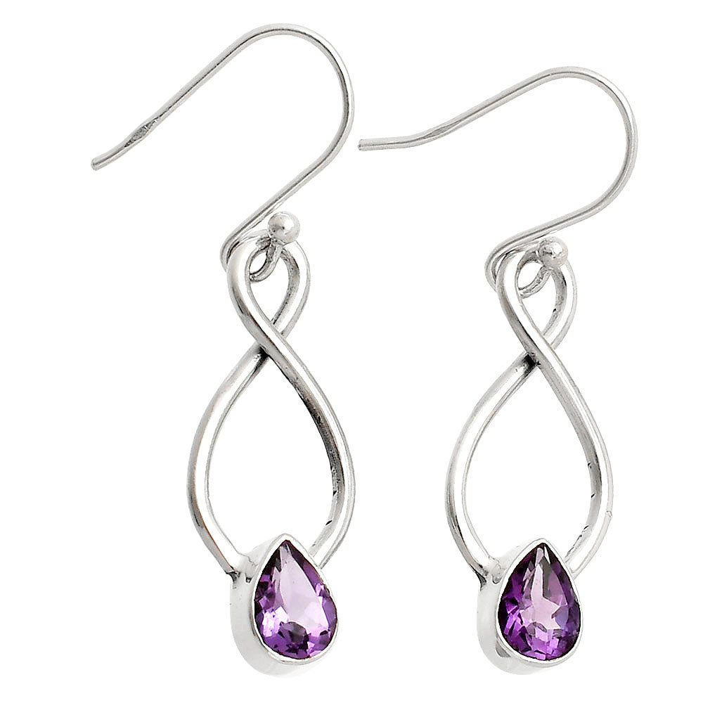 Natural Amethyst - Brazil 925 Sterling Silver Earrings Jewelry DGE1077_A