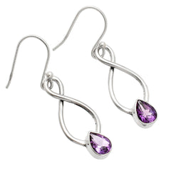 Natural Amethyst - Brazil 925 Sterling Silver Earrings Jewelry DGE1077_A