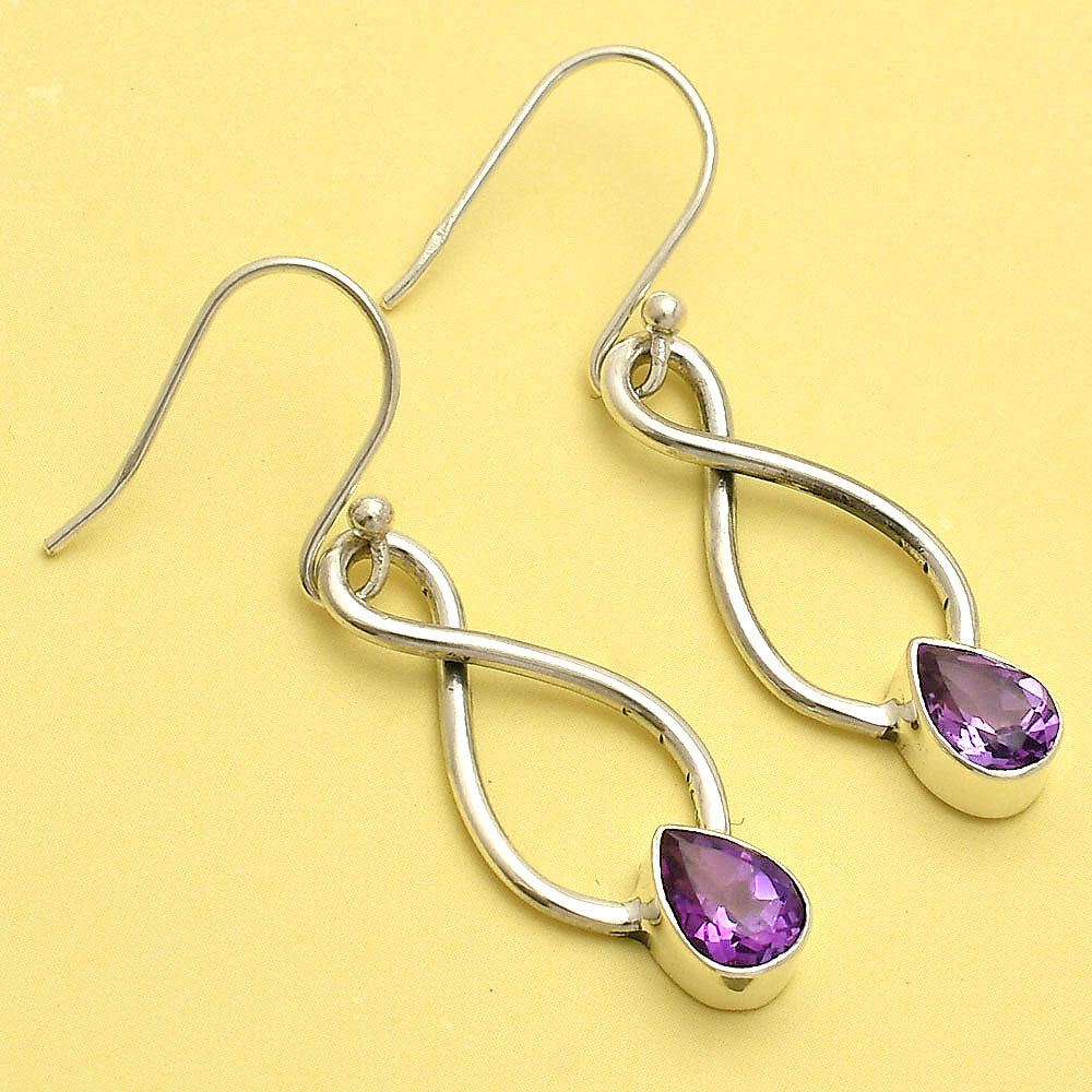 Natural Amethyst - Brazil 925 Sterling Silver Earrings Jewelry DGE1077_A