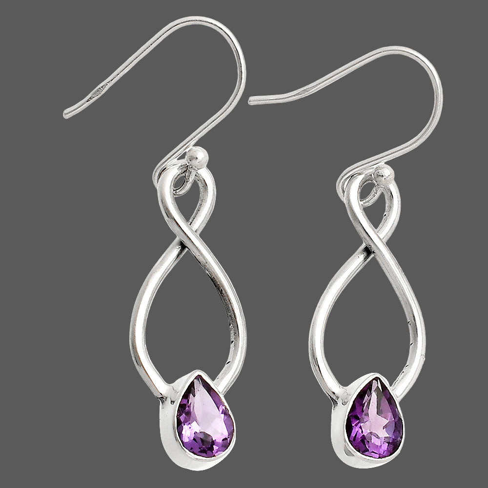 Natural Amethyst - Brazil 925 Sterling Silver Earrings Jewelry DGE1077_A