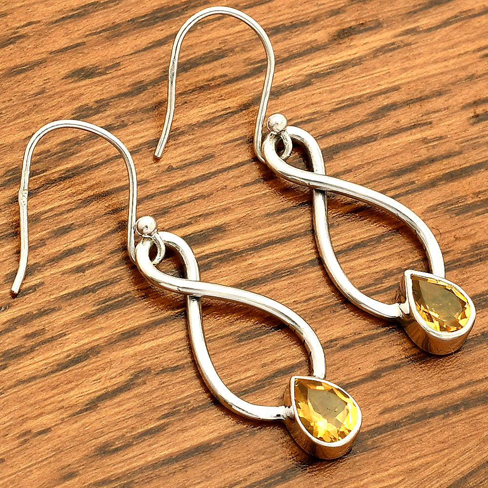 Natural Citrine 925 Sterling Silver Earrings Jewelry DGE1077_C