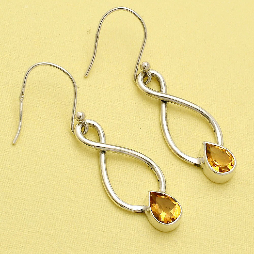 Natural Citrine 925 Sterling Silver Earrings Jewelry DGE1077_C