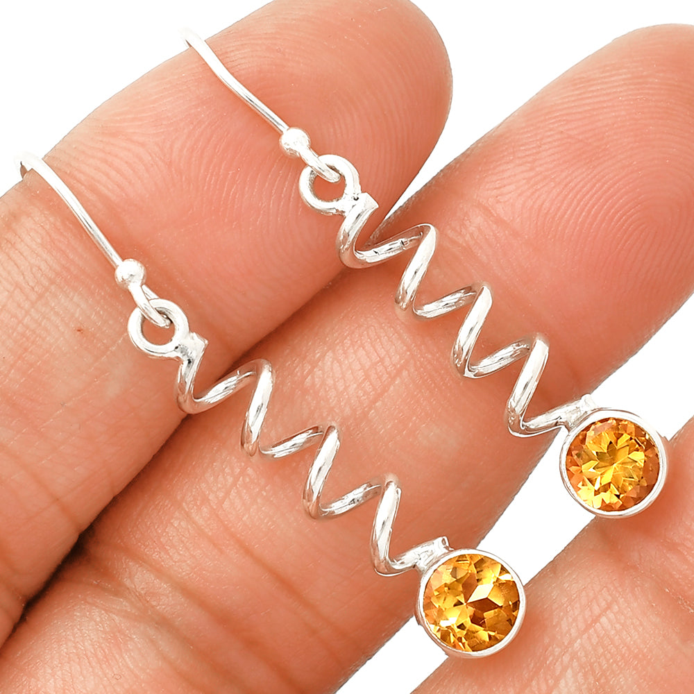 Natural Citrine 925 Sterling Silver Earrings Jewelry DGE1078_B