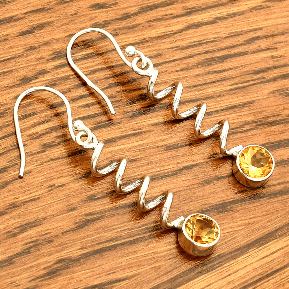 Natural Citrine 925 Sterling Silver Earrings Jewelry DGE1078_B