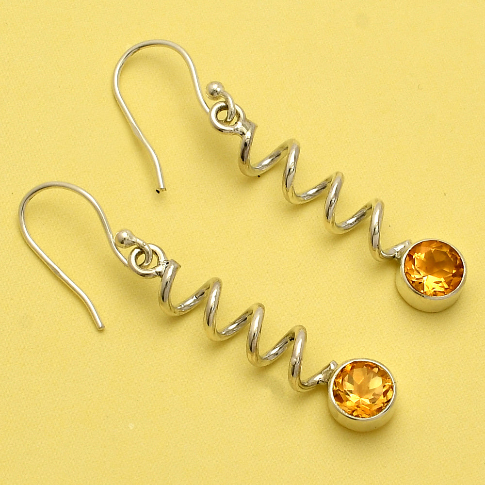 Natural Citrine 925 Sterling Silver Earrings Jewelry DGE1078_B