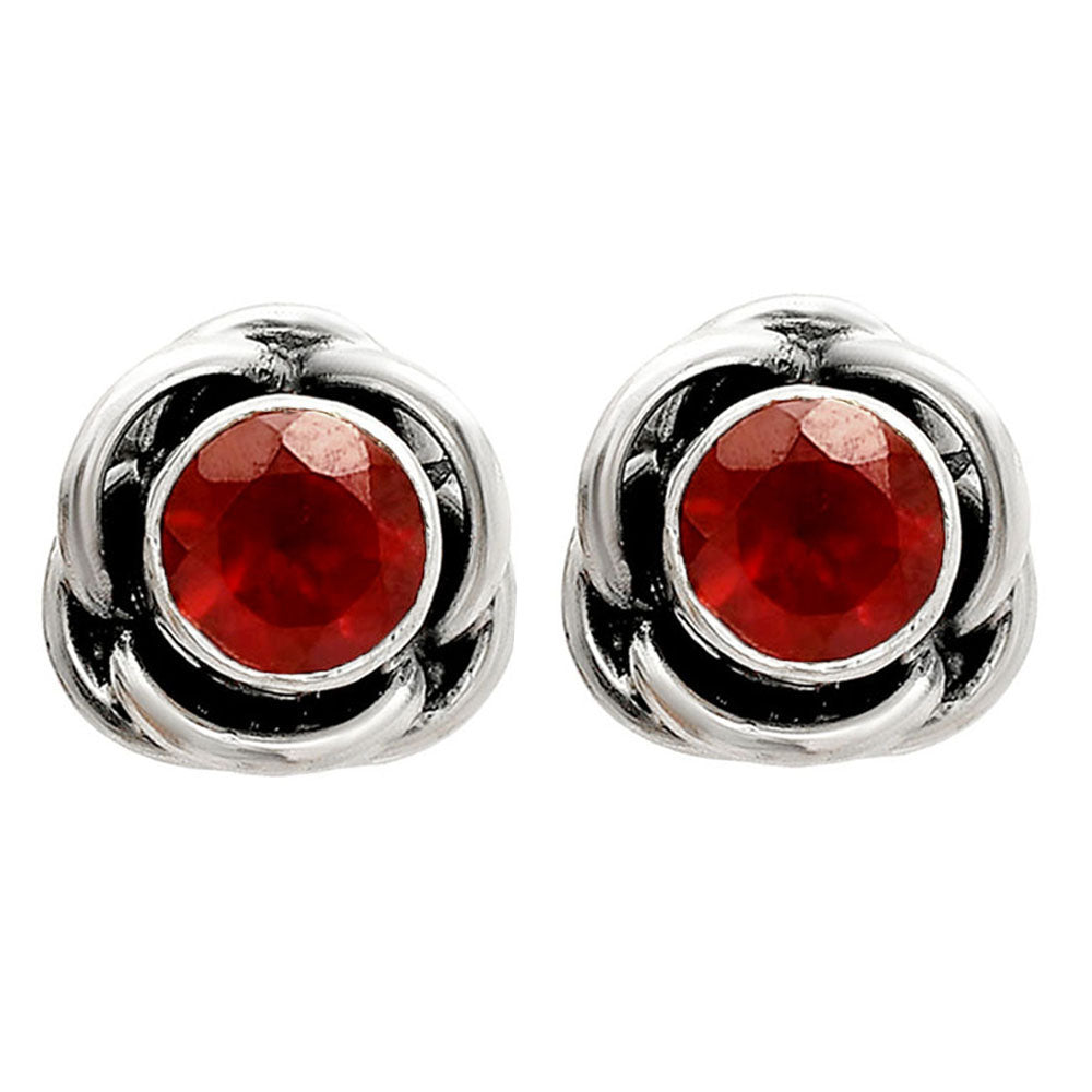 Hessonite Garnet - Madagascar Stud 925 Sterling Silver Earrings Jewelry DGE1079_C