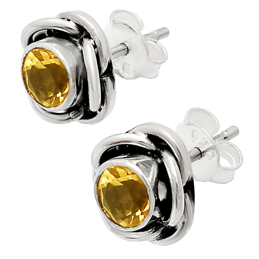 Natural Citrine Stud 925 Sterling Silver Earrings Jewelry DGE1079_F