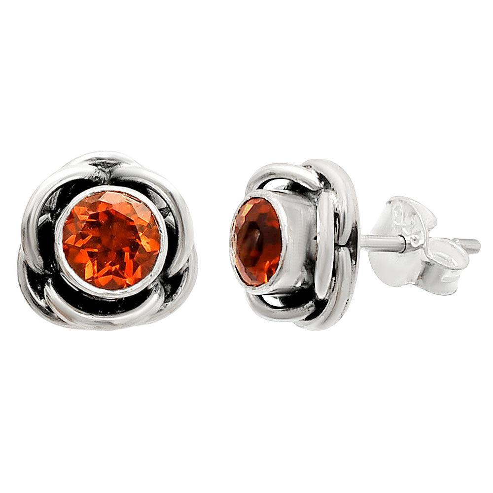 Natural Mandarin Citrine Stud 925 Sterling Silver Earrings Jewelry DGE1079_G