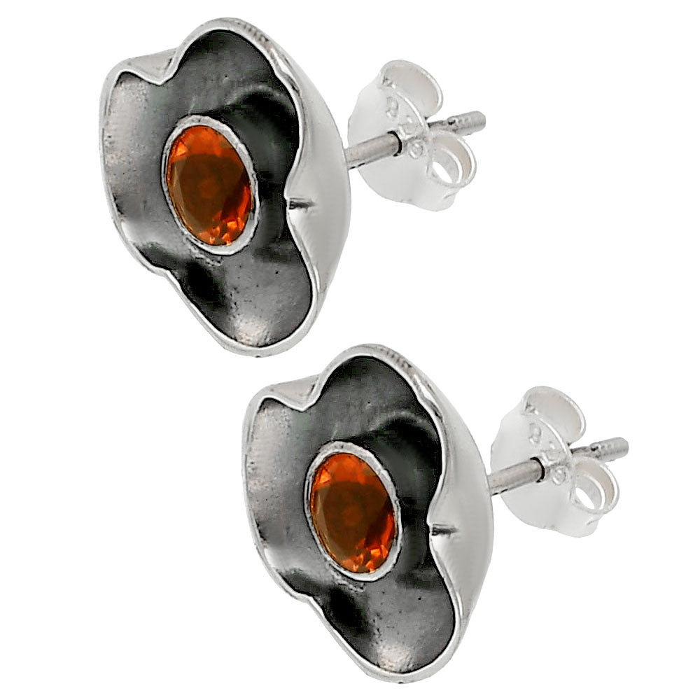 Natural Mandarin Citrine Stud 925 Sterling Silver Earrings Jewelry DGE1081_G