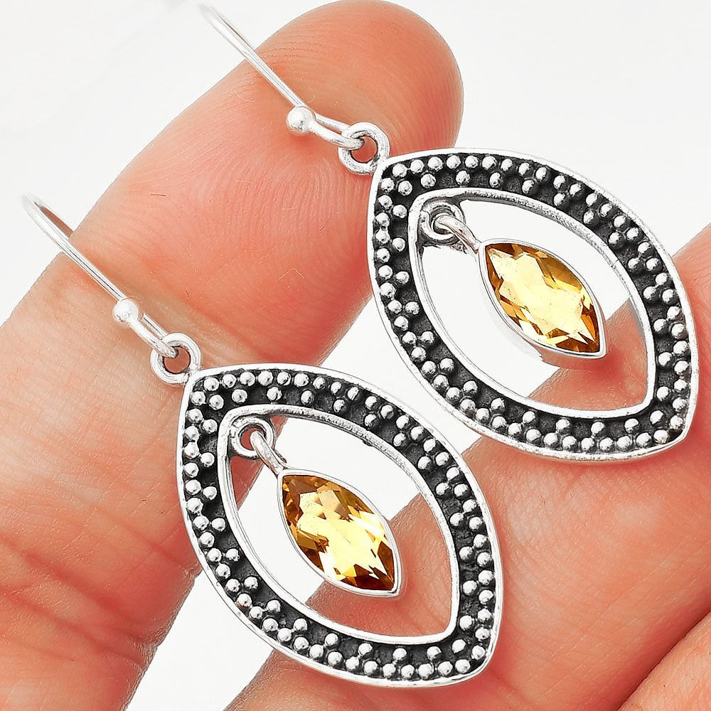 Natural Citrine 925 Sterling Silver Earrings Jewelry DGE1083_A