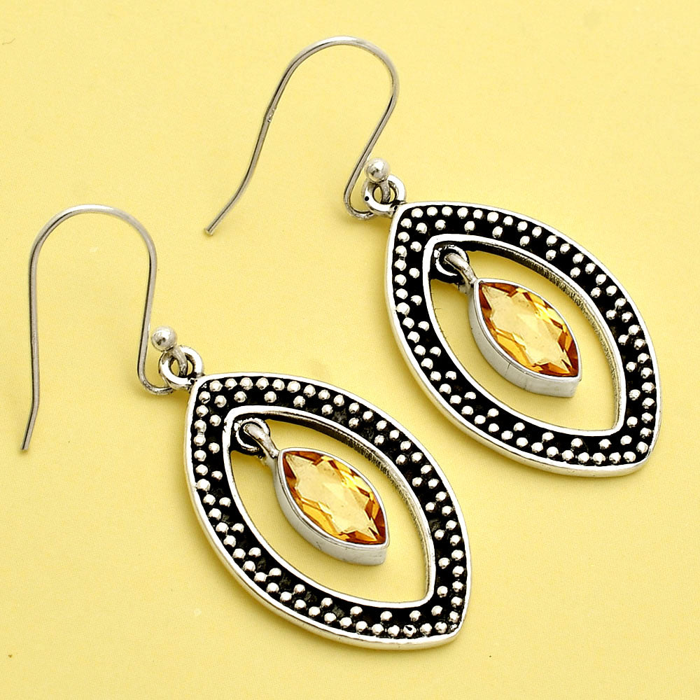 Natural Citrine 925 Sterling Silver Earrings Jewelry DGE1083_A