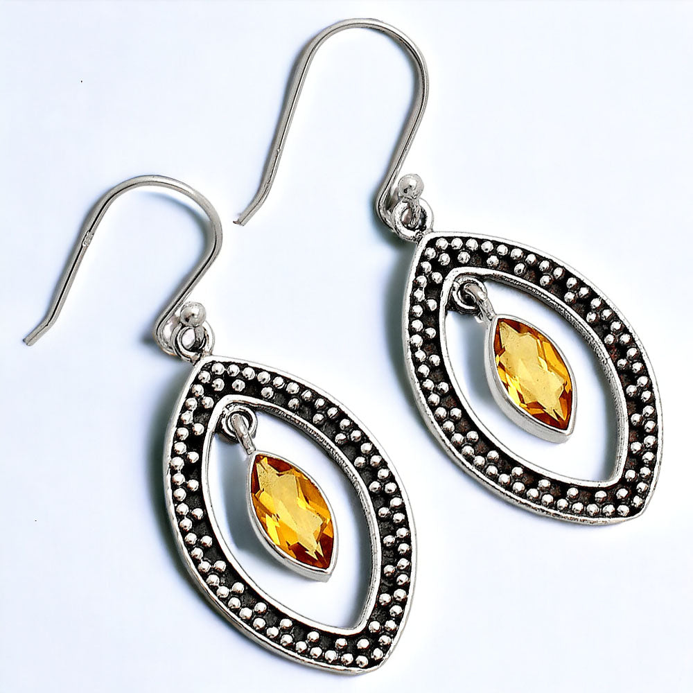 Natural Citrine 925 Sterling Silver Earrings Jewelry DGE1083_A