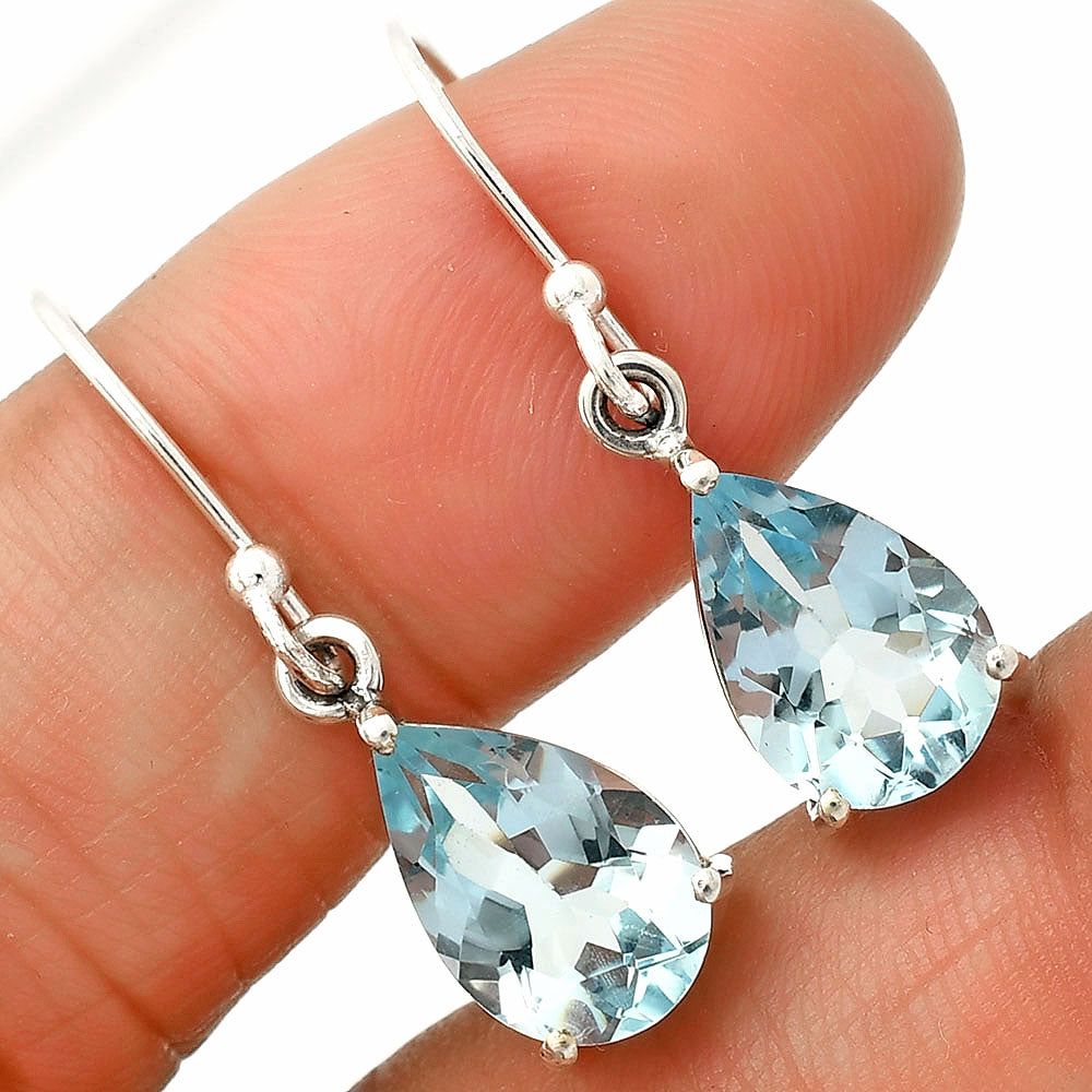 Natural Sky Blue Topaz 925 Sterling Silver Earrings Jewelry DGE1085_D