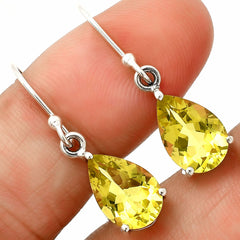 Natural Lemon Quartz 925 Sterling Silver Earrings Jewelry DGE1085_E