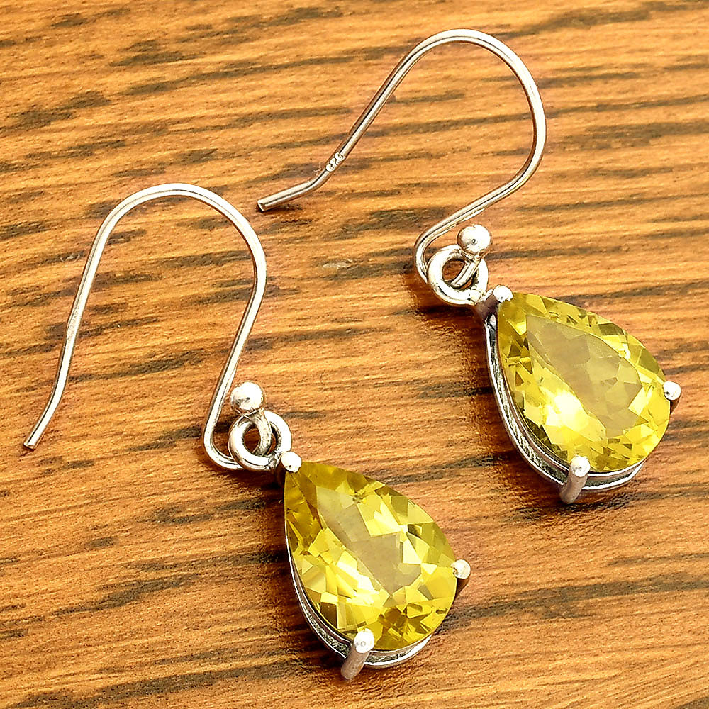 Natural Lemon Quartz 925 Sterling Silver Earrings Jewelry DGE1085_E