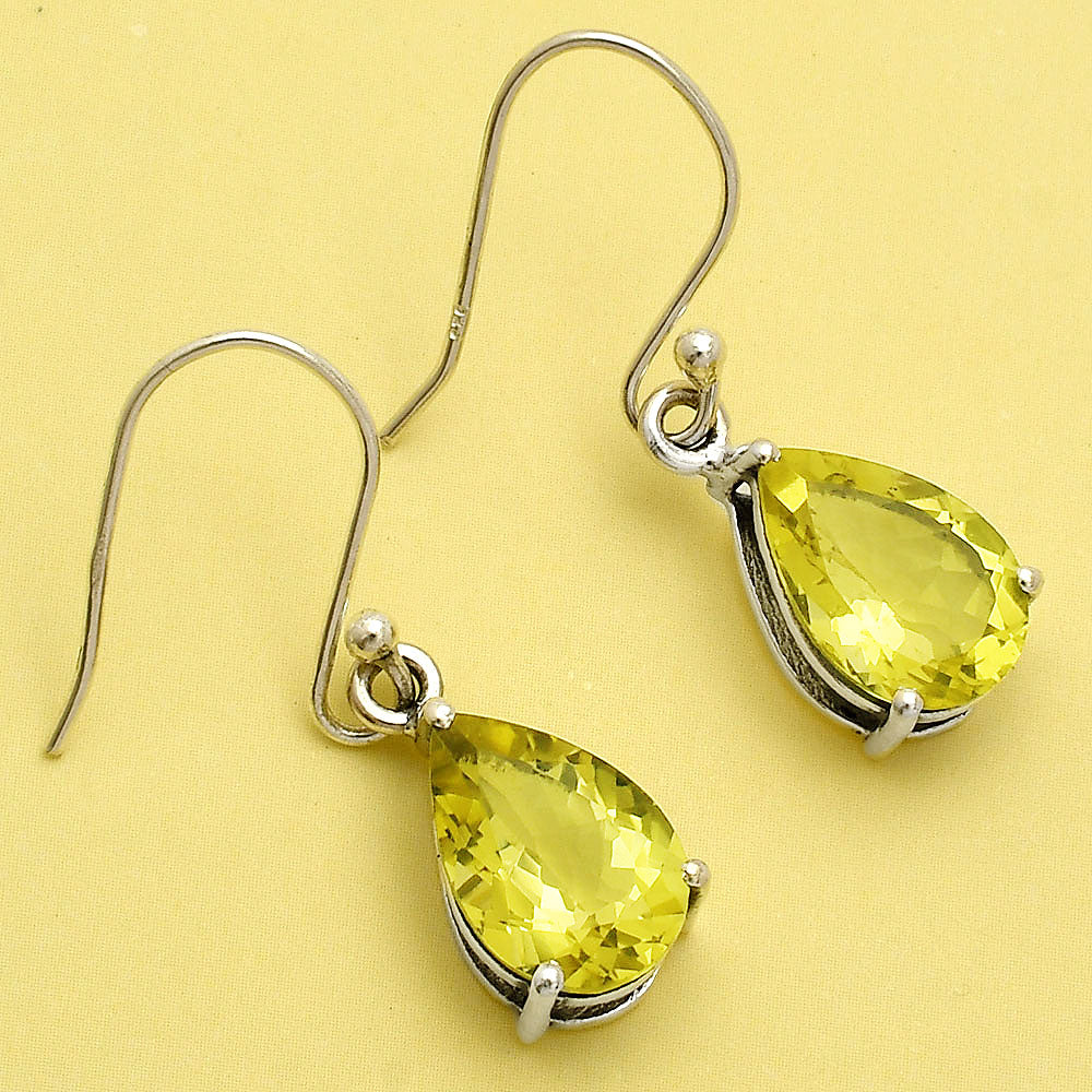 Natural Lemon Quartz 925 Sterling Silver Earrings Jewelry DGE1085_E