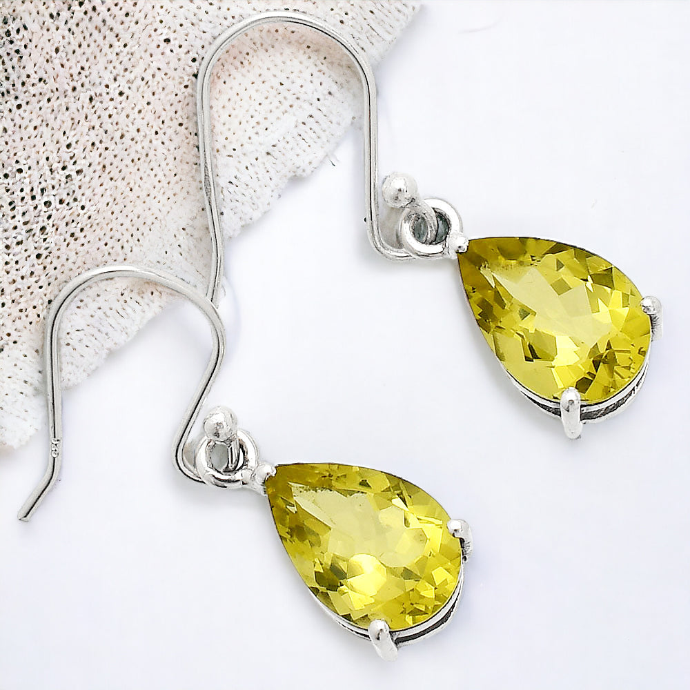 Natural Lemon Quartz 925 Sterling Silver Earrings Jewelry DGE1085_E