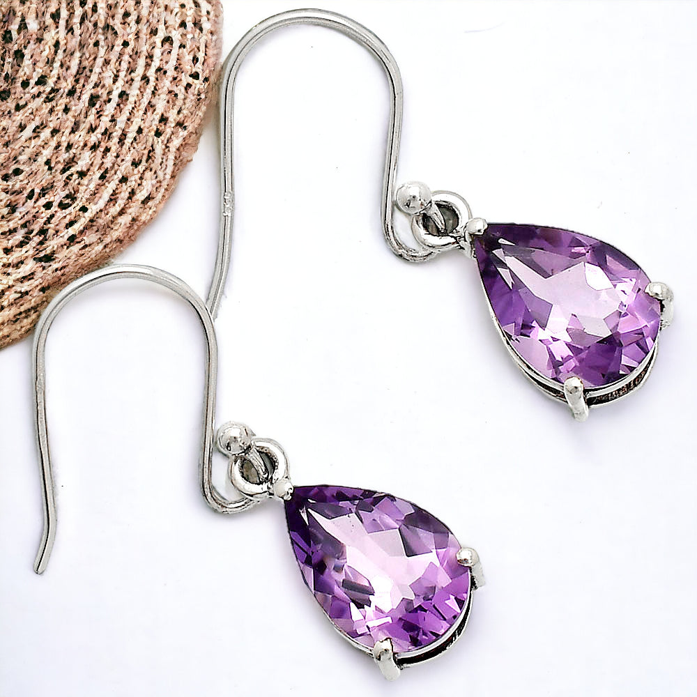 Natural Amethyst - Brazil 925 Sterling Silver Earrings Jewelry DGE1085_F