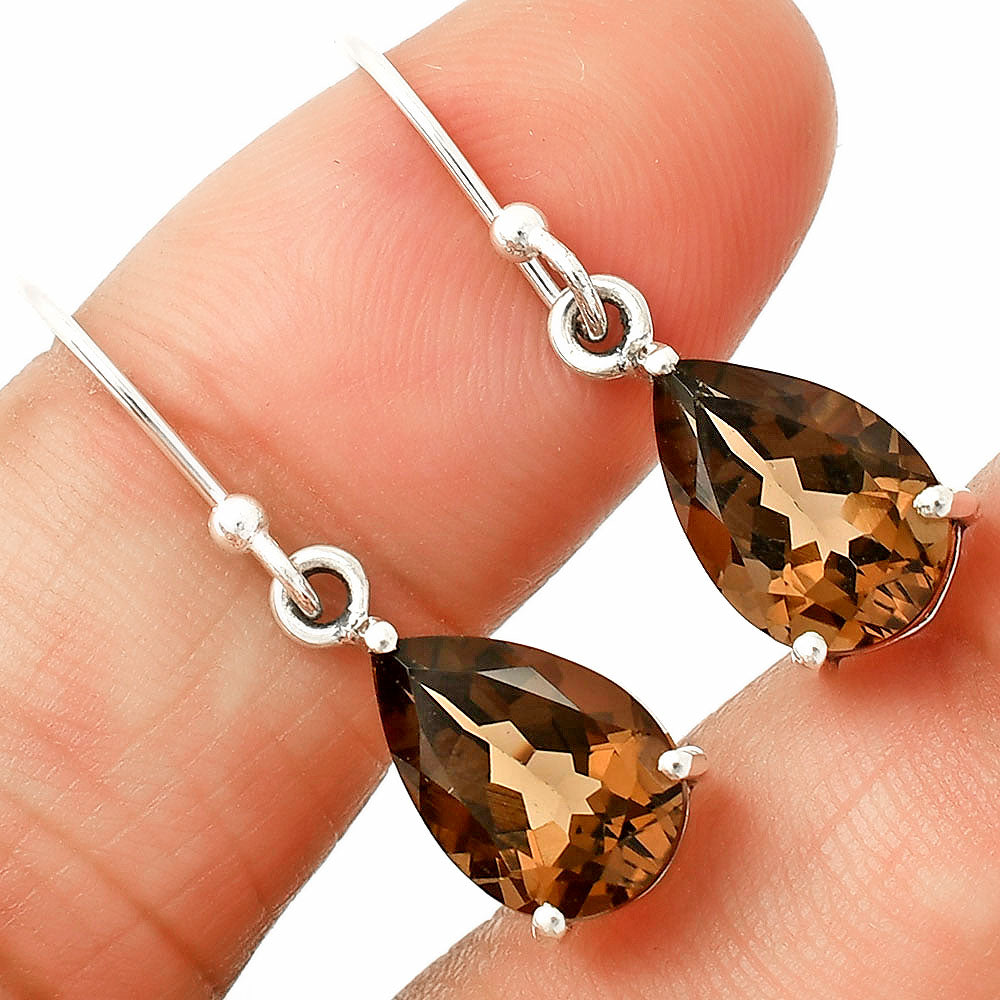 Natural Smoky Quartz - Brazil 925 Sterling Silver Earrings Jewelry DGE1085_G