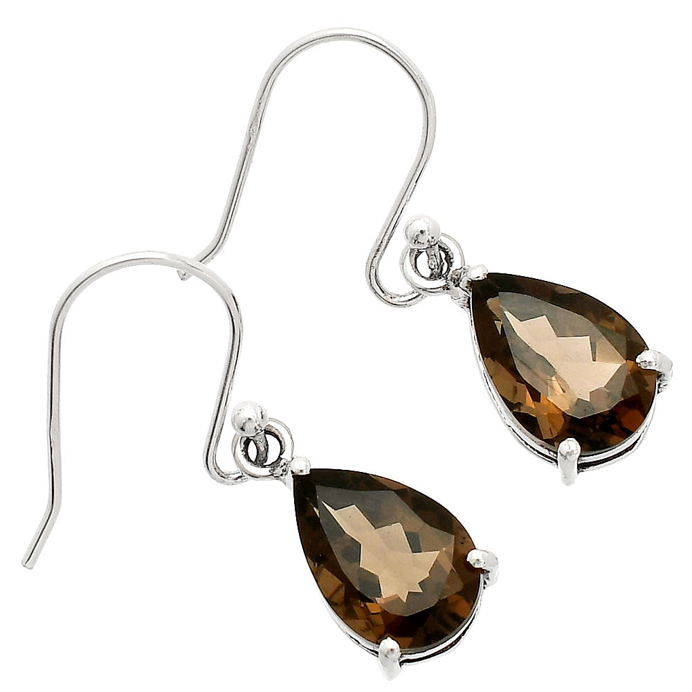 Natural Smoky Quartz - Brazil 925 Sterling Silver Earrings Jewelry DGE1085_G