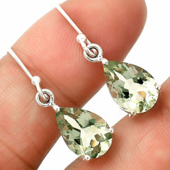 Prasiolite (Green Amethyst) - Brazil 925 Sterling Silver Earrings Jewelry DGE1085_H