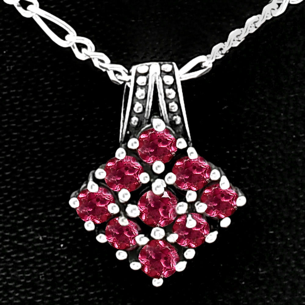 Genuine Ruby 925 Sterling Silver Pendant Jewelry DGP1004_I