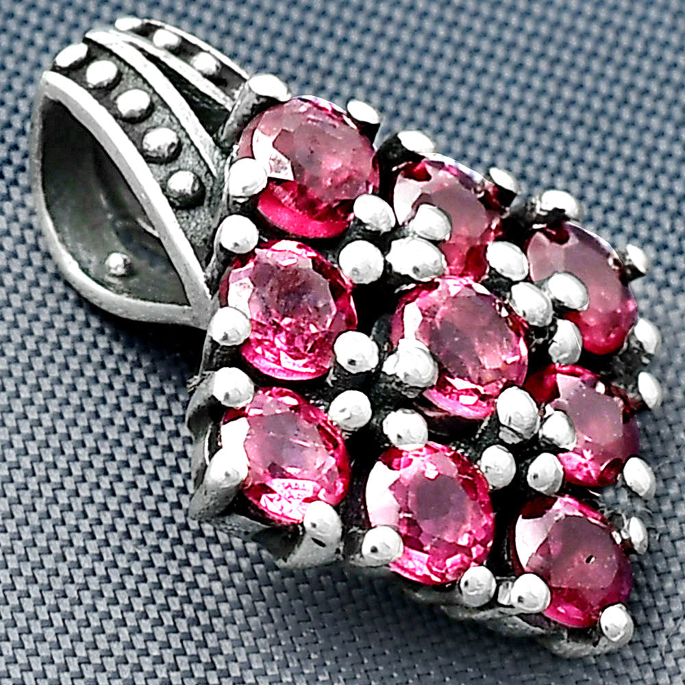 Genuine Ruby 925 Sterling Silver Pendant Jewelry DGP1004_I