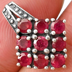 Genuine Ruby 925 Sterling Silver Pendant Jewelry DGP1004_I