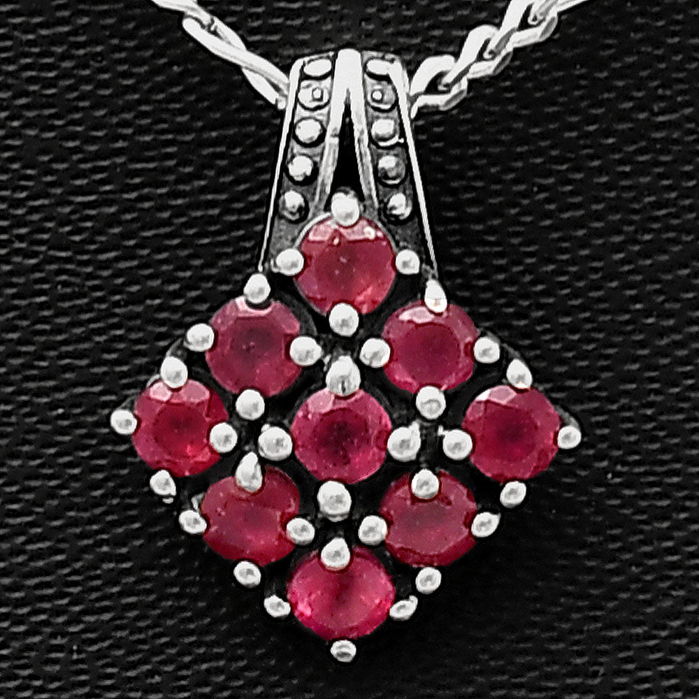 Genuine Ruby 925 Sterling Silver Pendant Jewelry DGP1004_I