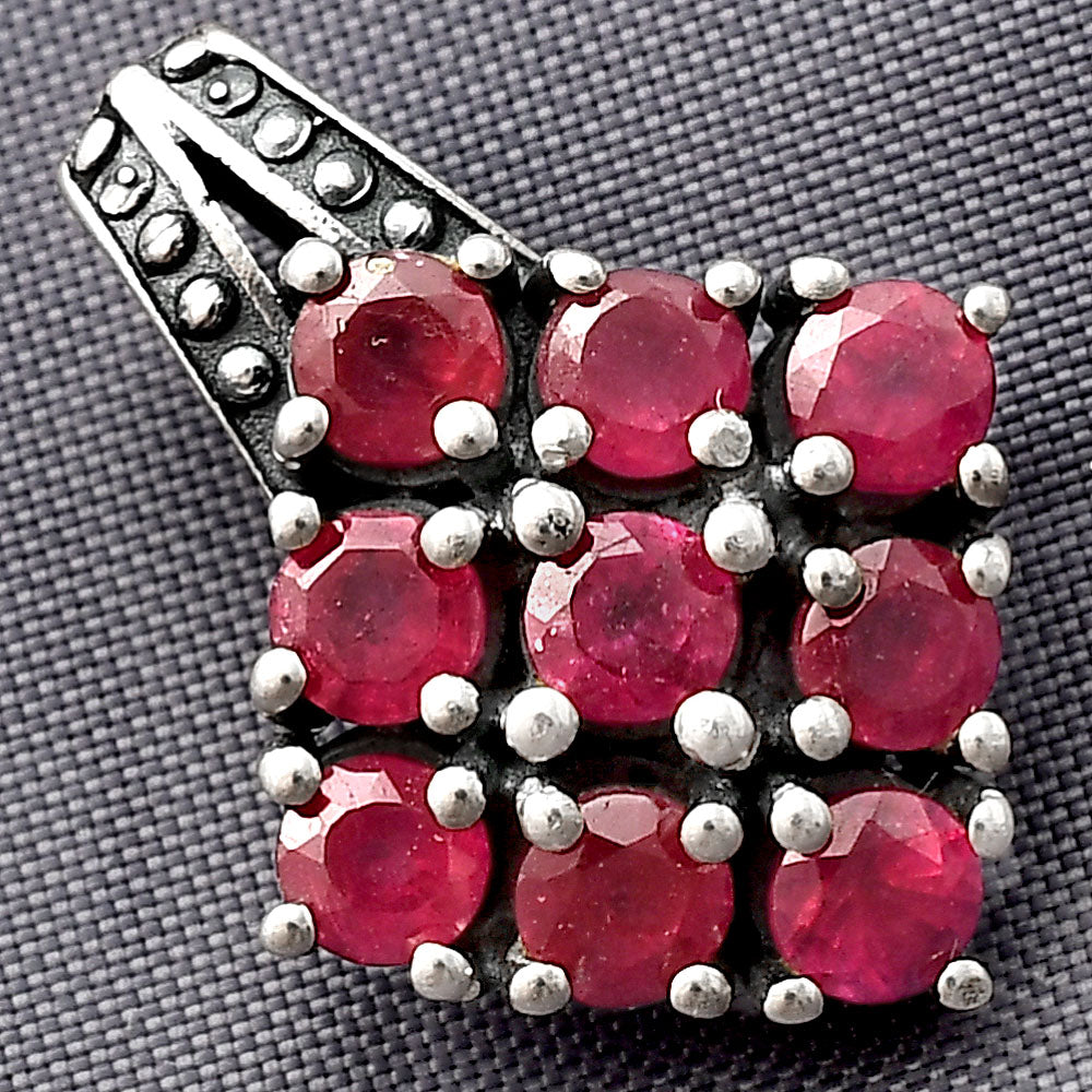 Genuine Ruby 925 Sterling Silver Pendant Jewelry DGP1004_I