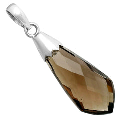 Smoky Quartz Briolette Point - Brazil 925 Sterling Silver Pendant Jewelry DGP1005_B