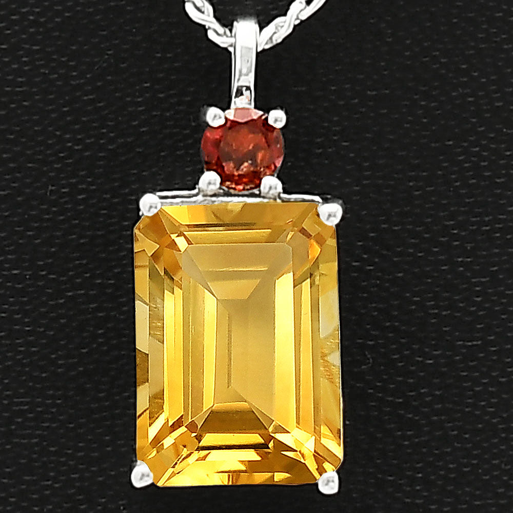 Natural Citrine & Garnet 925 Sterling Silver Pendant Jewelry DGP1010_G