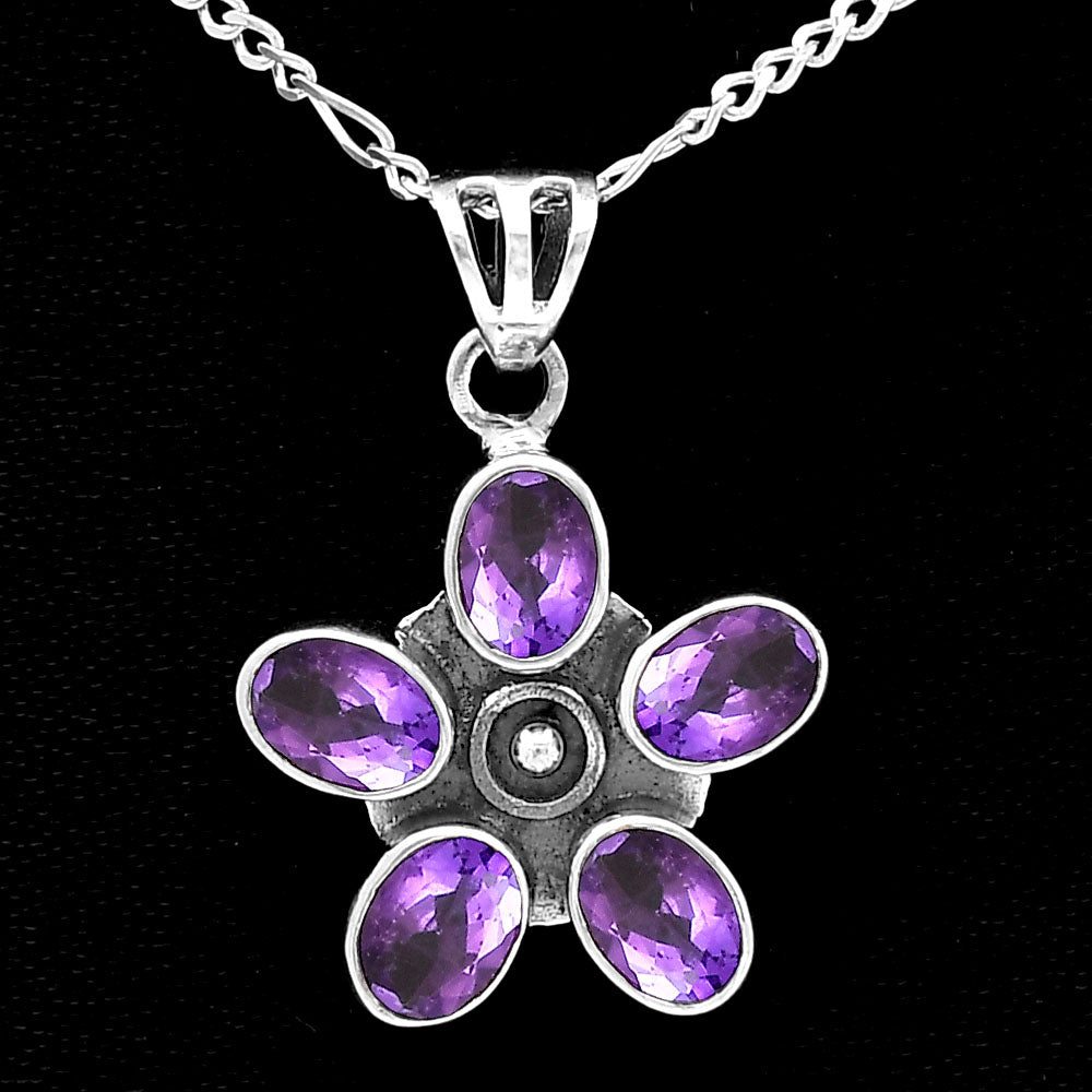 Natural African Amethyst 925 Sterling Silver Pendant Jewelry DGP1013_D