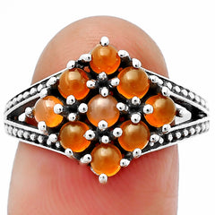 Natural Carnelian 925 Sterling Silver Ring Jewelry DGR1106_F