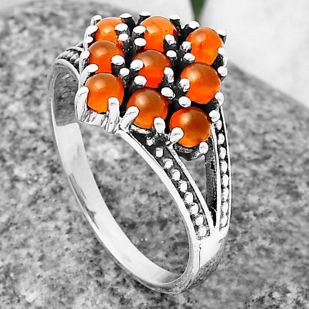 Natural Carnelian 925 Sterling Silver Ring Jewelry DGR1106_F