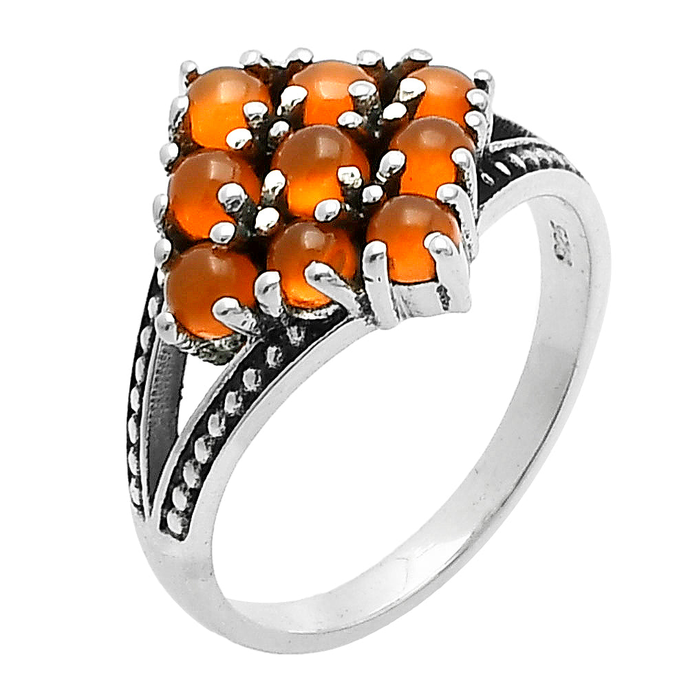 Natural Carnelian 925 Sterling Silver Ring Jewelry DGR1106_F