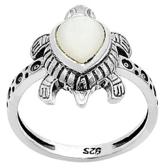 Tortoise - Srilankan Moonstone 925 Sterling Silver Ring Jewelry DGR1116_C